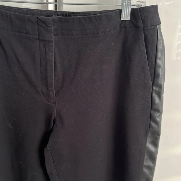ALFANI Crop Wide Leg Pant Faux Leather Piping, Size 8 - Picture 2 of 8